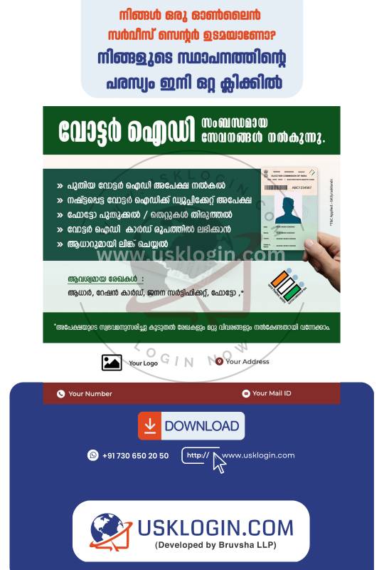 Voter ID Kerala online service malayalam posters